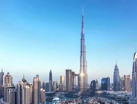 Ausblick von der Burj Khalifa Aussichtsplattform, enthalten im SUV Transfer Ticket