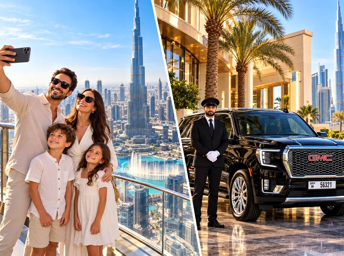 Prywatny transfer SUV GMC wliczony w bilet na Burj Khalifa