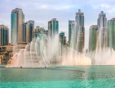 Skyline Ausblick vom Burj Lake Bootsfahrt und Fontänenshow Ticket